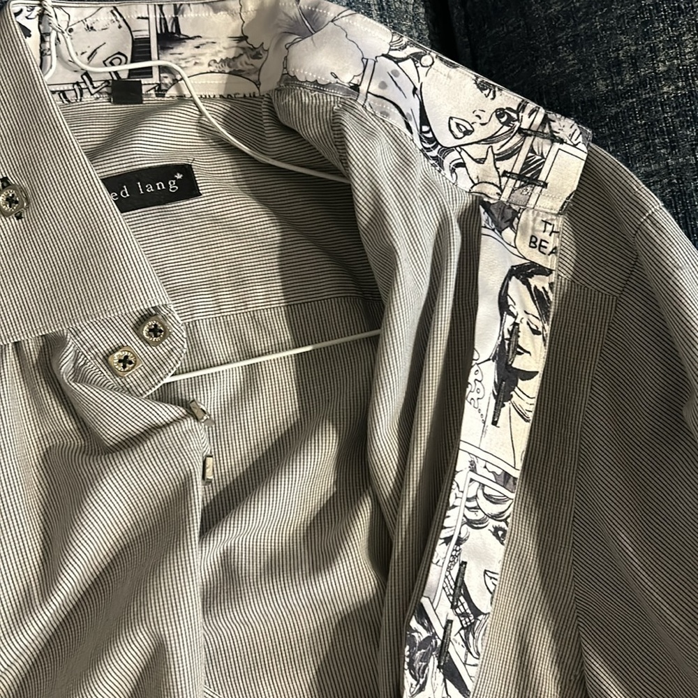 Jared Lang black/white button down shirt